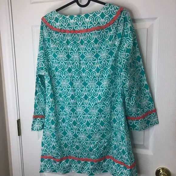 Vineyard Vines turquoise blue and white long sleeve tunic top dress size small - Picture 9 of 12